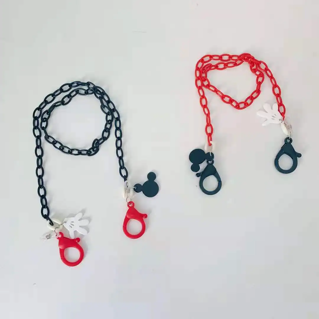 New creative cartoon mouse acrylic mask chain glasses chain mask with hanging chain mask anti-drop rope