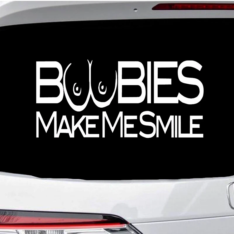 Забавные автомобильные наклейки 18x5 см виниловые с надписью Make Me Smile