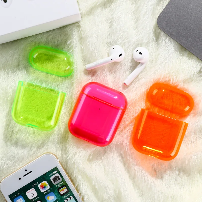 2020 яркий прозрачный чехол для Airpods 2 наушников Pro Жесткий Чехол зарядки |