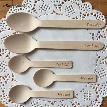 

Yes I do Mini Wooden Spoons as Wedding Gift Tag Party Event Candy Marker Favors Personalized Biodegradable Appetizer Wood Spoons