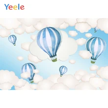Yeele hot air balloon Blue sky & white clouds Background Celebration Photography Customized Photo Backgrounds Photo Studio Vinyl