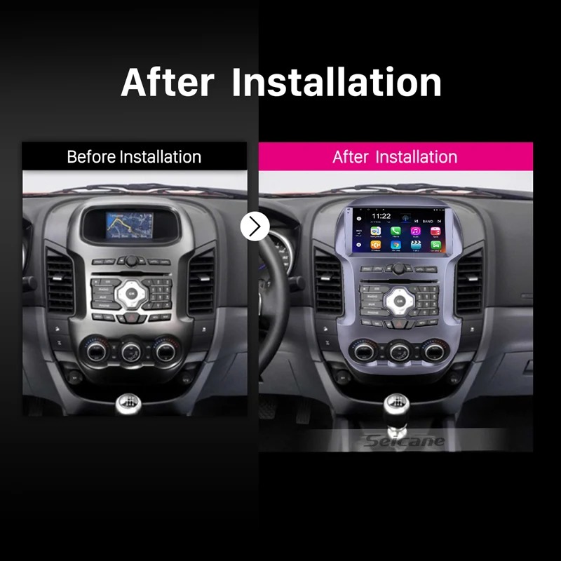 Seicane Android 10.0 RAM 2GB ROM 32GB 2.5D IPS Car GPS Radio Stereo Unit Player for 2011 2012 2013 2014 2015 2016 Ford Ranger