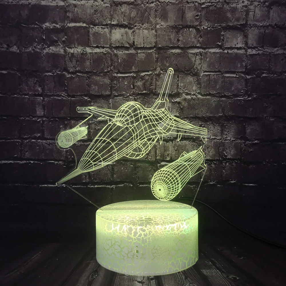 Воздушный самолет 7 цветов 3D лампа производитель источник светодиодная