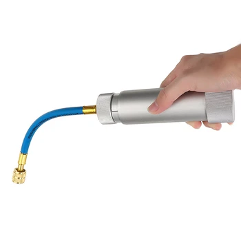 

1 Set Oil Injector Hand Turn Pump Oil Injection Car Auto R134A 2 OZ New