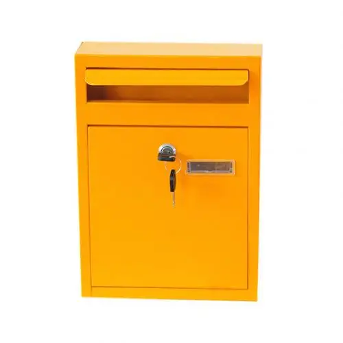 Ретро американский пасторальный настенный почтовый ящик мода ведро газета коробки почтовый ящик металлический буквенный замок для почтового ящика украшения сада - Цвет: Цвет: желтый