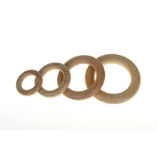 Anillo de madera de haya para bebé, pulsera móvil de 40mm, 55mm, 70mm y 80mm, 10 Uds.