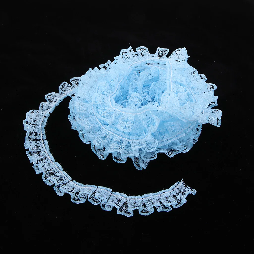 5 Yards Various Colors Ribbon Floral Elastic Lace Trim Handcraft Accessories 2.2cm Width - 8 Colors Available