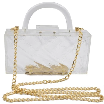 

Top Handle Acrylic Box Clutch Purses Evening Shoulder Bag for Women