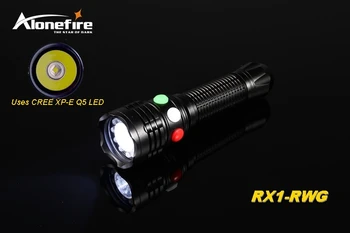 

AloneFire RX1-RWG CREE XP-E Q5 LED Red White Yellow light Multi-function signal lamp flashlight torch 18650Rechargeable battery