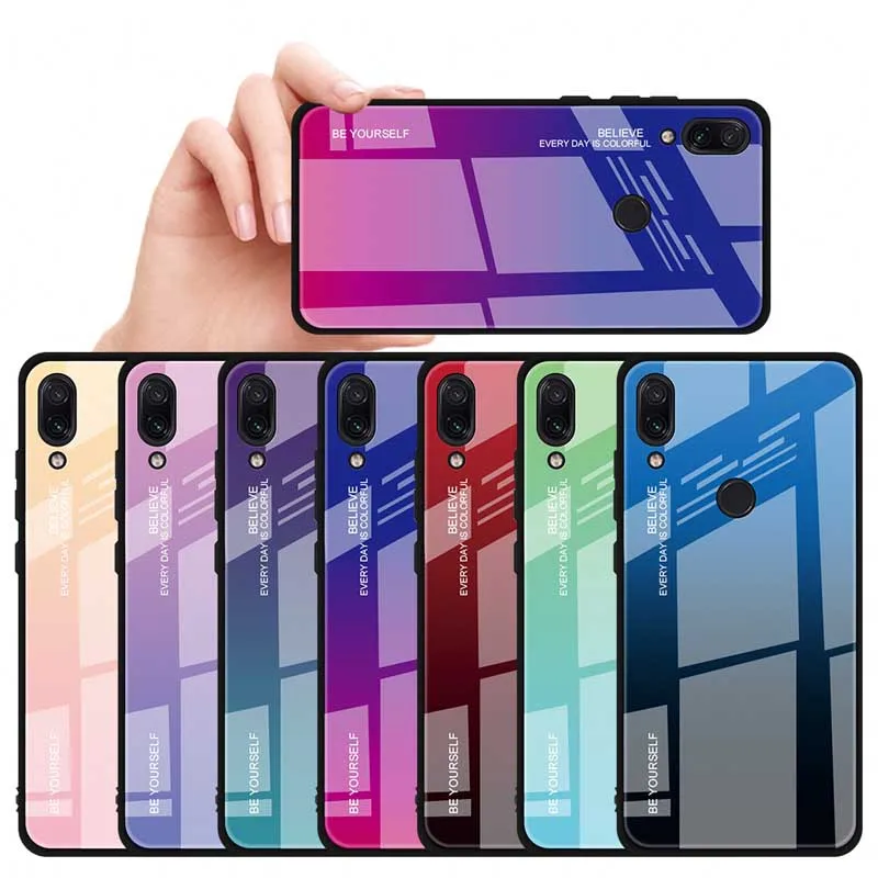 

Cong fee 2019 new gradient tempered glass phone case for Xiaomi 9 8 8 lite mix 3 for Redmi 5 6 6A 7