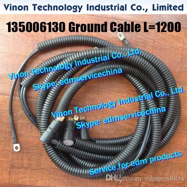 

200431376 edm Ground Cable L=1200mm for ROBOFIL 600 machine. Charmilles 200.431.376, C431376, 431.376 EDM Power supply cable
