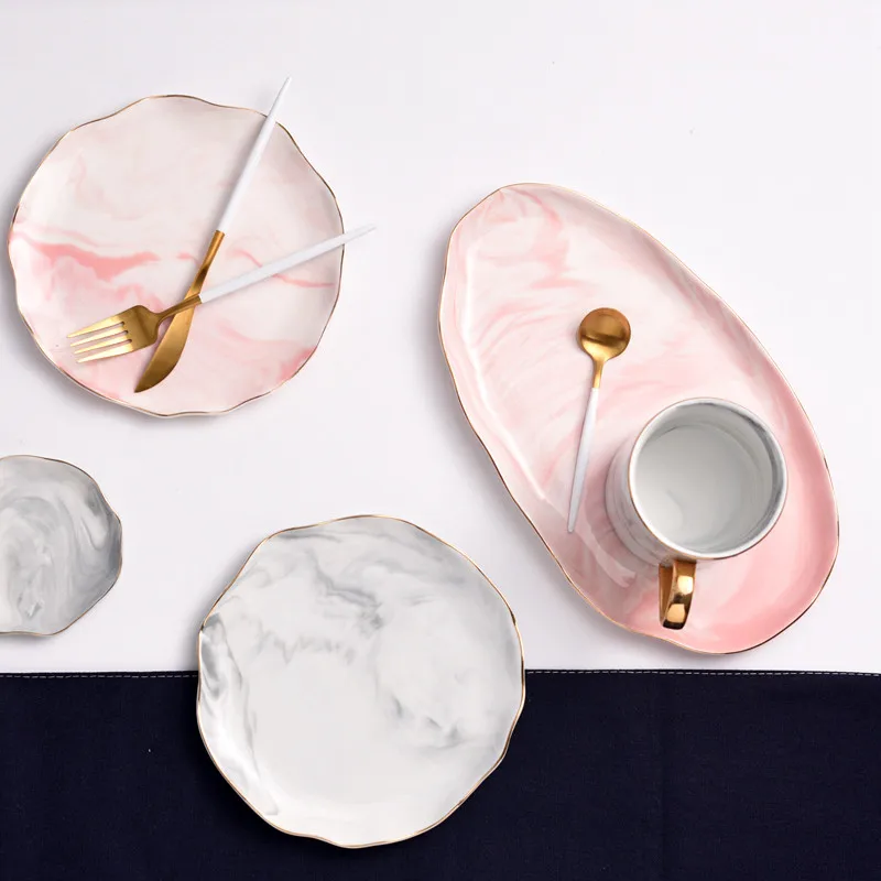 Декоративный лоток для салатов из керамики десертная Фруктовая тарелка поднос