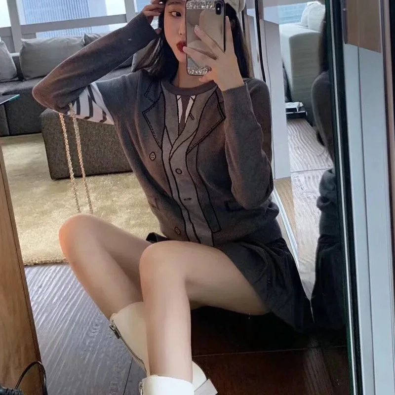 

Oceanic Hit-and-neck Thigh-necked Knit Sweater 2019 Fall New Stylish Strapless Loose-sleeved Top Pullovers Sweater Women