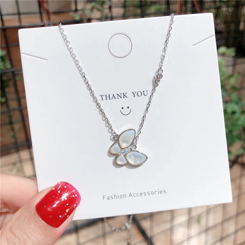 Fashion Ladies Cubic Zirconia Chain Butterfly Pendant Necklace Charm Chokers Thin Nacklace Jewelry | Украшения и аксессуары