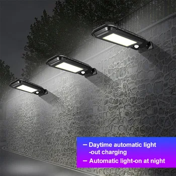 

40/60 Led Solar Street Lights 100/210 COB Outdoor Lighting Security Lamp Motion Sensor Waterproof IP65 White / Lamp Yellow Wall
