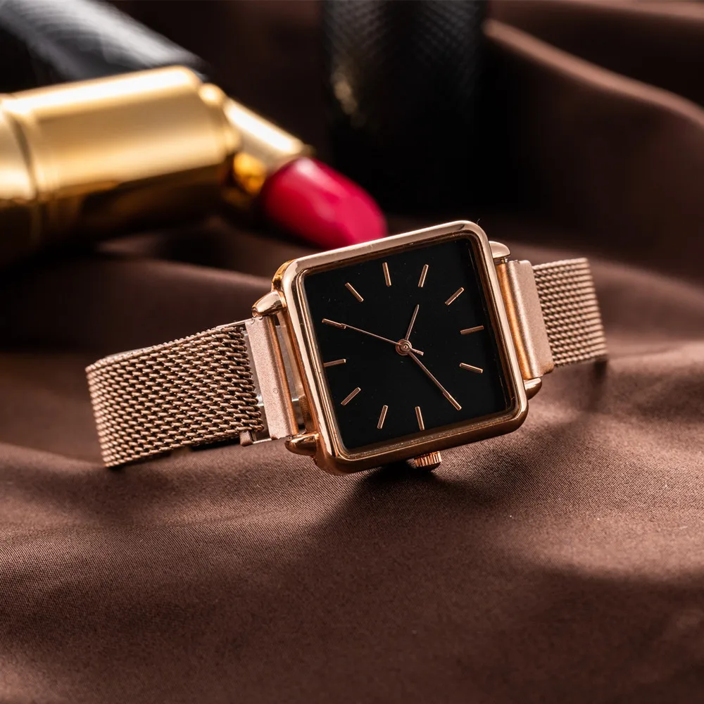 Square Watches for Women 2020 Gold Silver Luxury Quartz Wrist Watch Mesh Belt Simple