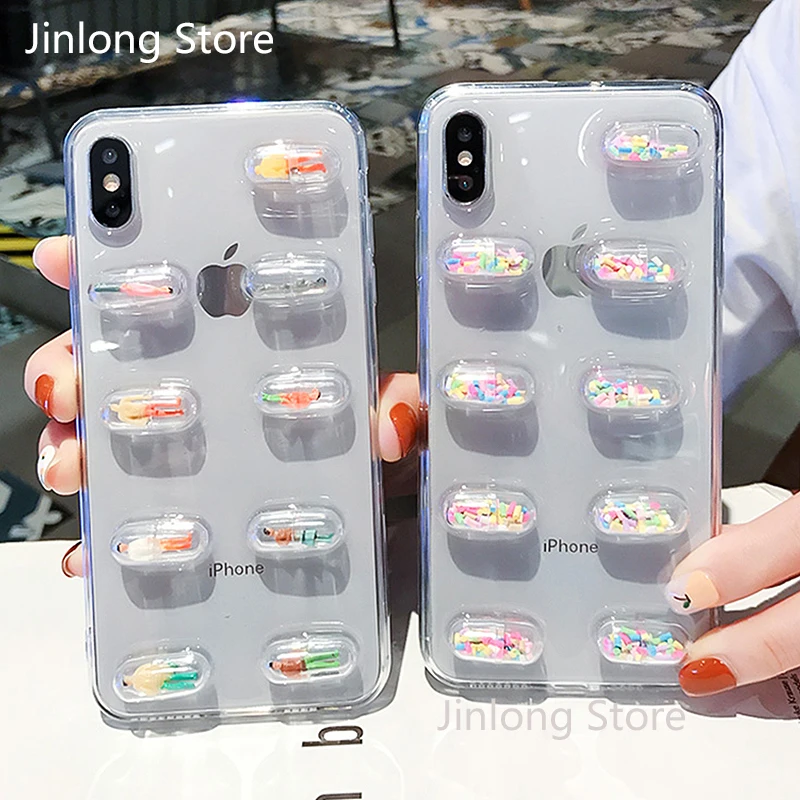 Прозрачный 3D мультипликационный персонаж чехол для телефона iPhone XR XS MAX 6 6s 7 8 Plus X