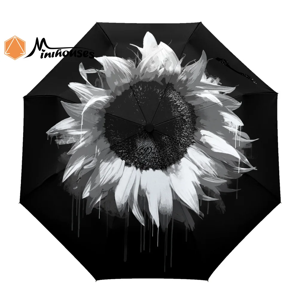 Sunflower Design Folding Umbrella