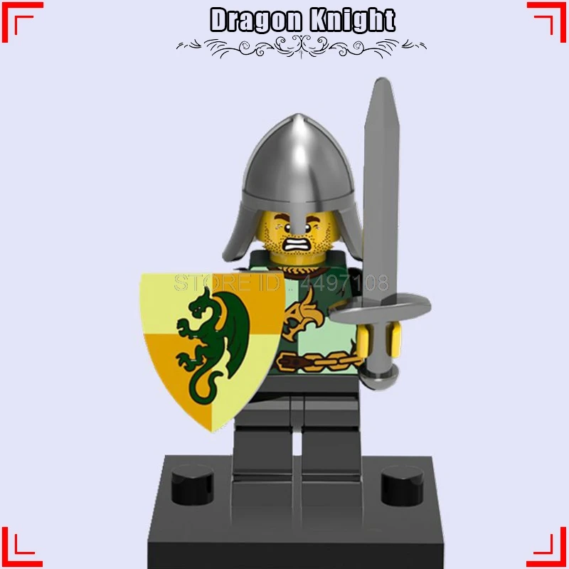 300 Спартанс Римский Воин эльф-Охотник Арес король персонаж фильма строительные технические блоки Хоббит детские игрушки звездные армейские солдаты войны - Цвет: Dragon Knight