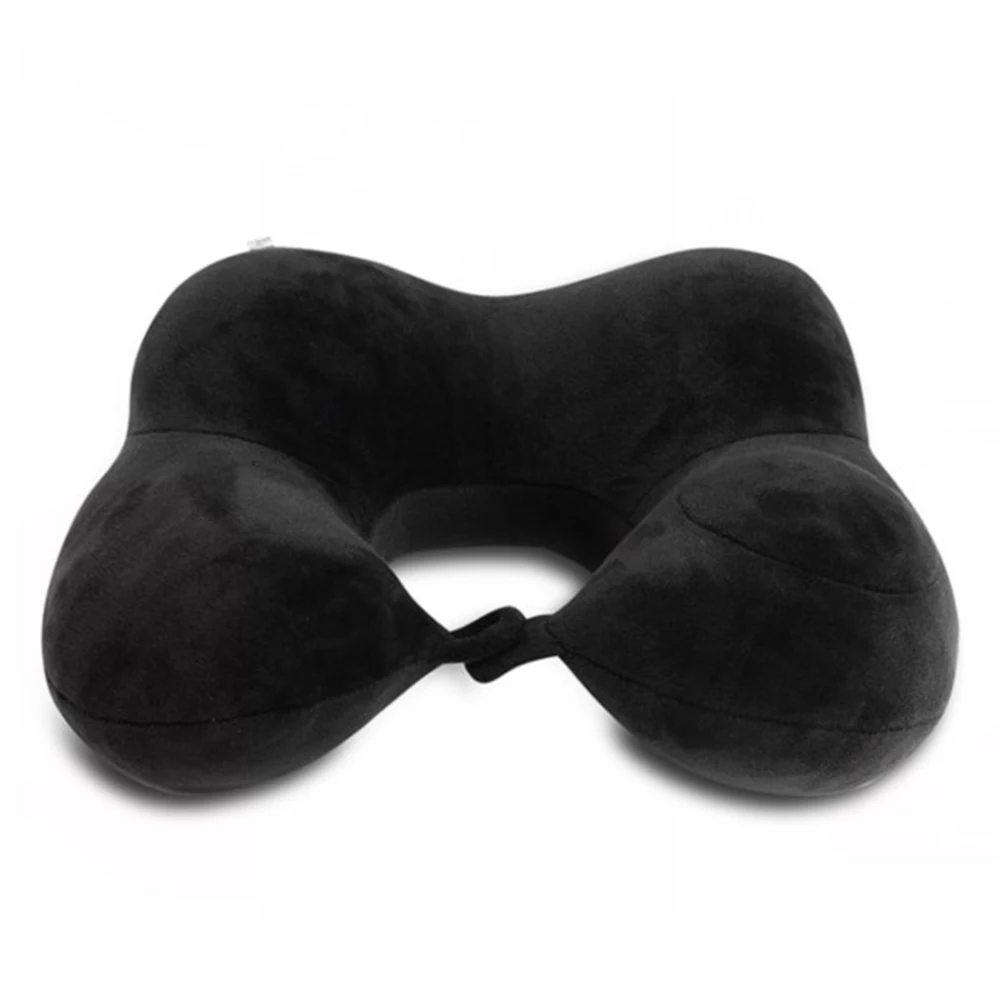 D-black Urijk надувные u-образные подушки для путешествий на открытом воздухе портативная подушка для шеи путешествия складной медленный отскок Поезд Самолет офис путешествия - Цвет: D-black
