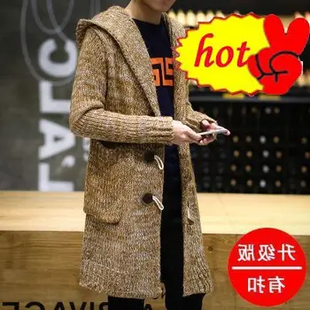 

Autumn Winter Men Sweater Loose Knited Sweaters Mandarin Collar Solid Cardigans Mens Outwear Button Sweatercoat