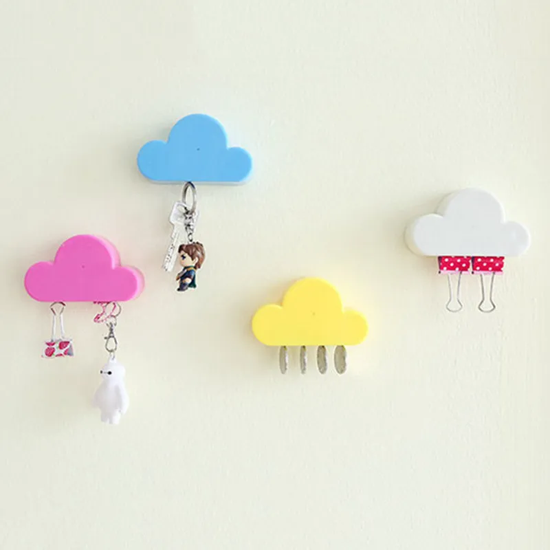 Magnetic Hooks Creative Novelty Home Storage Holder White Cloud Shape Magnetic Magnets Key Holder (2)
