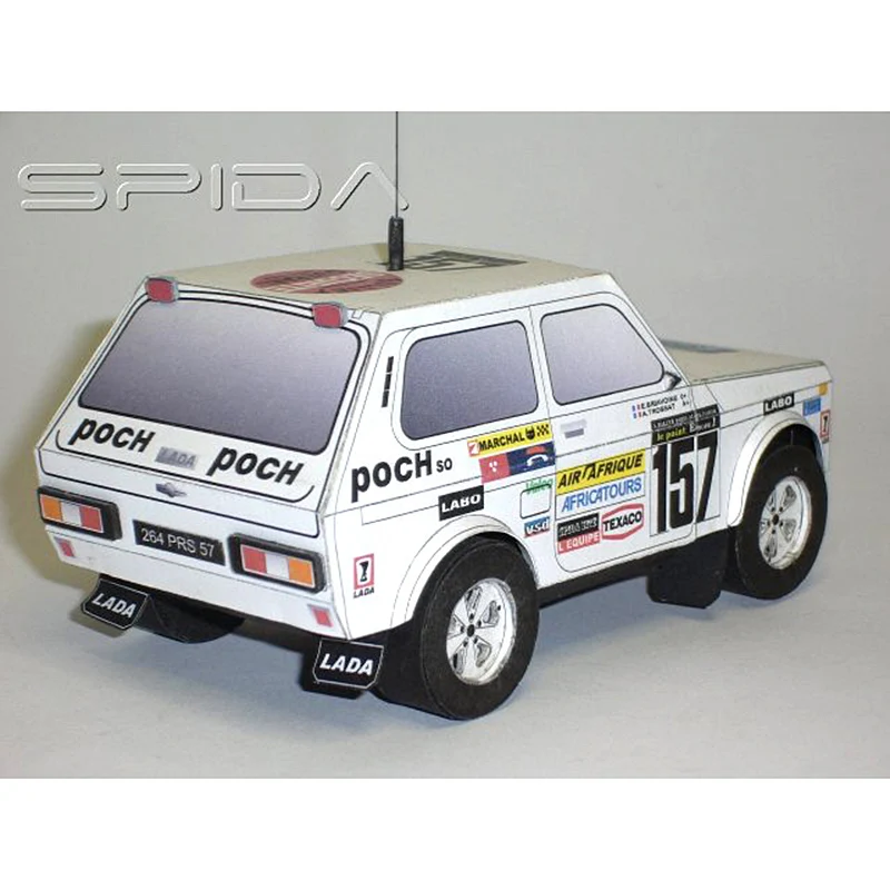 Lada Niva 1983 4x4 1:32 Dakar Rally Racing Car Mini Origami Art 3D Paper Model Papercraft DIY Adult Handmade Craft Toys ZX-034