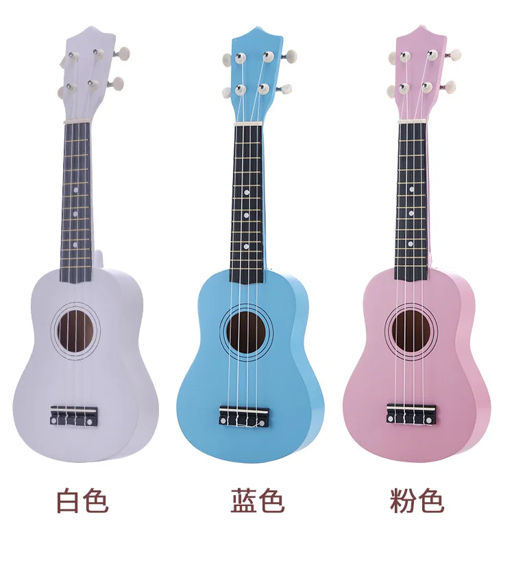 Гавайские гитары укулеле 21 дюймов для начинающих музыкальный инструмент акустический Красочный для основных игроков нейлон 4 струны гитары