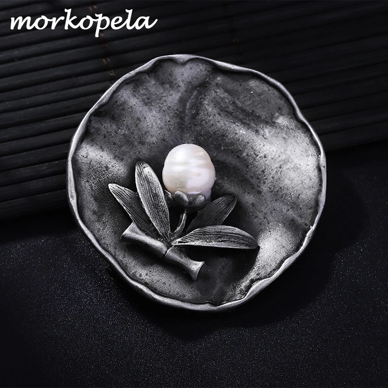 Morkopela, винтажная пресноводная брошь, булавка, большой металлический цветок, броши для женщин, для банкета, шпильки на вечеринку, броши, ювелирные изделия