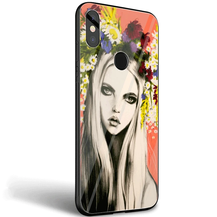 Чехол для мобильного телефона из стекла ТПУ для Xiaomi Mi Note7 5 6 Pro Poco F1 A1 A2 4X5X6X9, Модный Цветочный мир для девочек