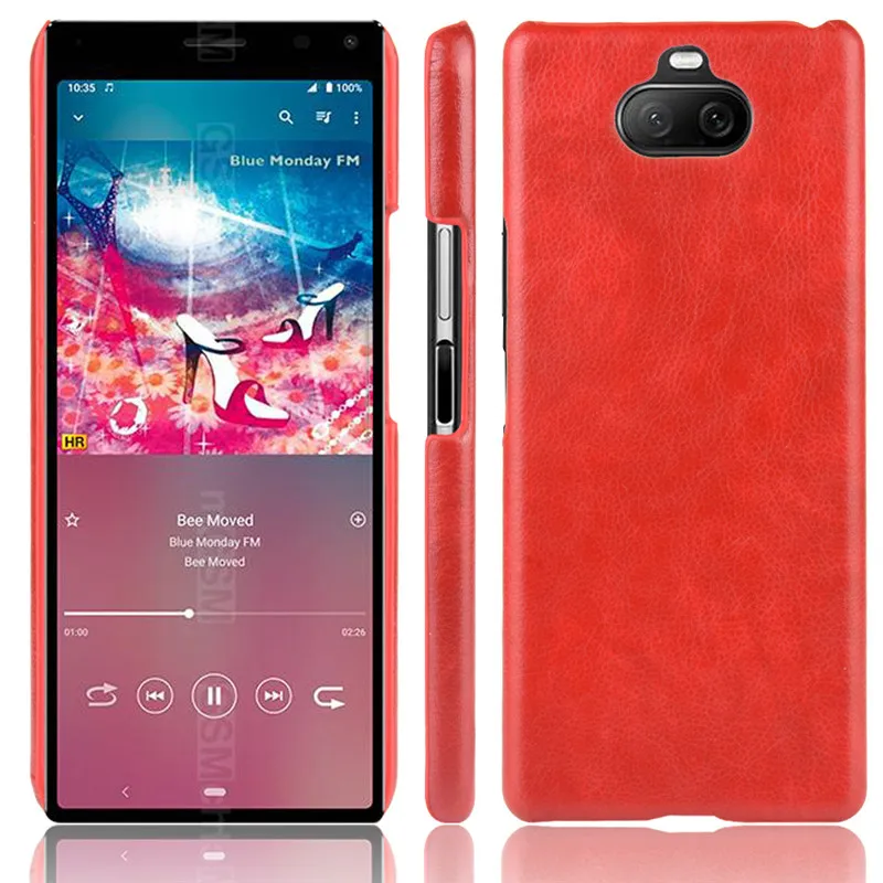 red Для sony Xperia 8 чехол Ретро из искусственной кожи Кожа с рисунком Litchi жесткая задняя крышка из ПК для sony Xperia8 Xperia 8 чехол для телефона - Цвет: red