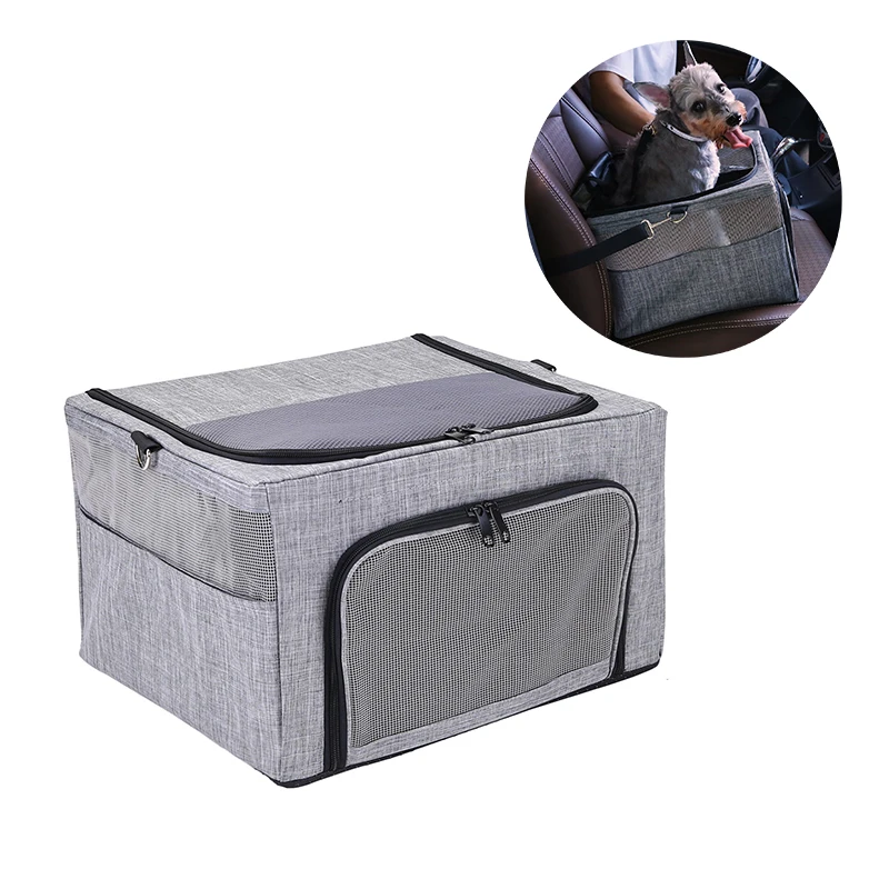 

2021 New Pet Dog Car Carrier Seat Bag Basket Folding Hammock Breathable Pet Car Seat Safe Belt Travelling Mesh Dog Accessories