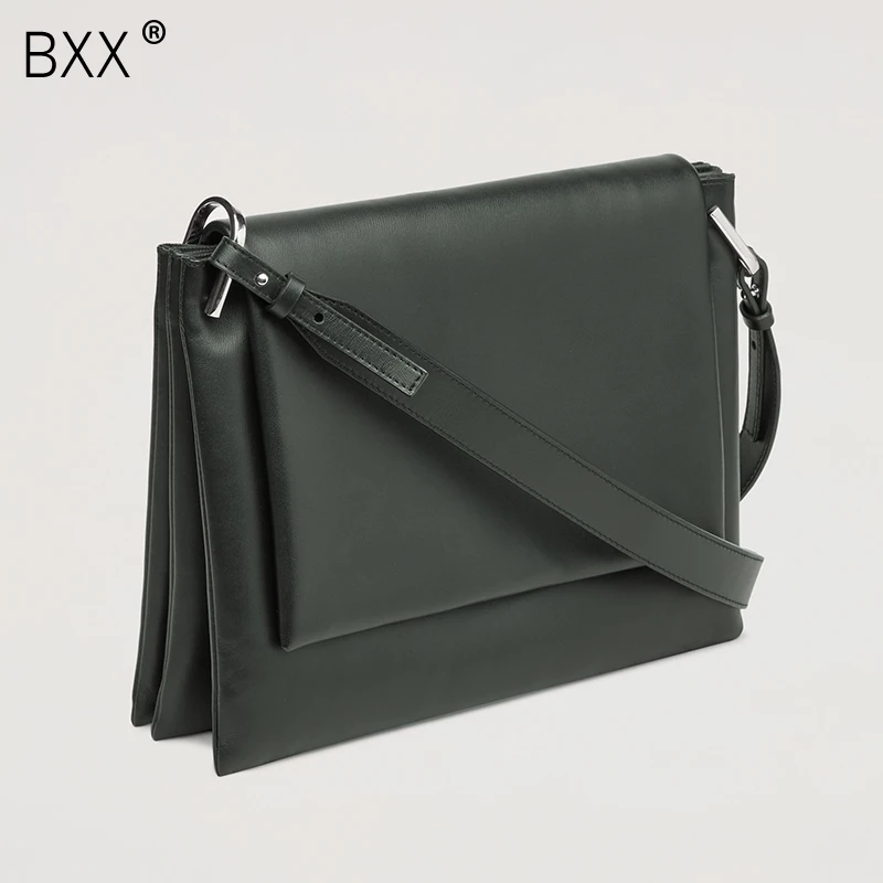 

[BXX] Women's Single Shoulder Crossbody Bag All-match Flap 2020 Fashion Tide Female PU Leather Package Business Bag HF918