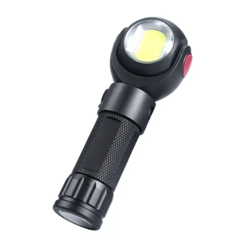 1 1 Set Handheld Flashlight USB Rechargeable LED Light 360 Degrees Rotation Head Portable Outdoor Sports Hiking Camping T6+COB