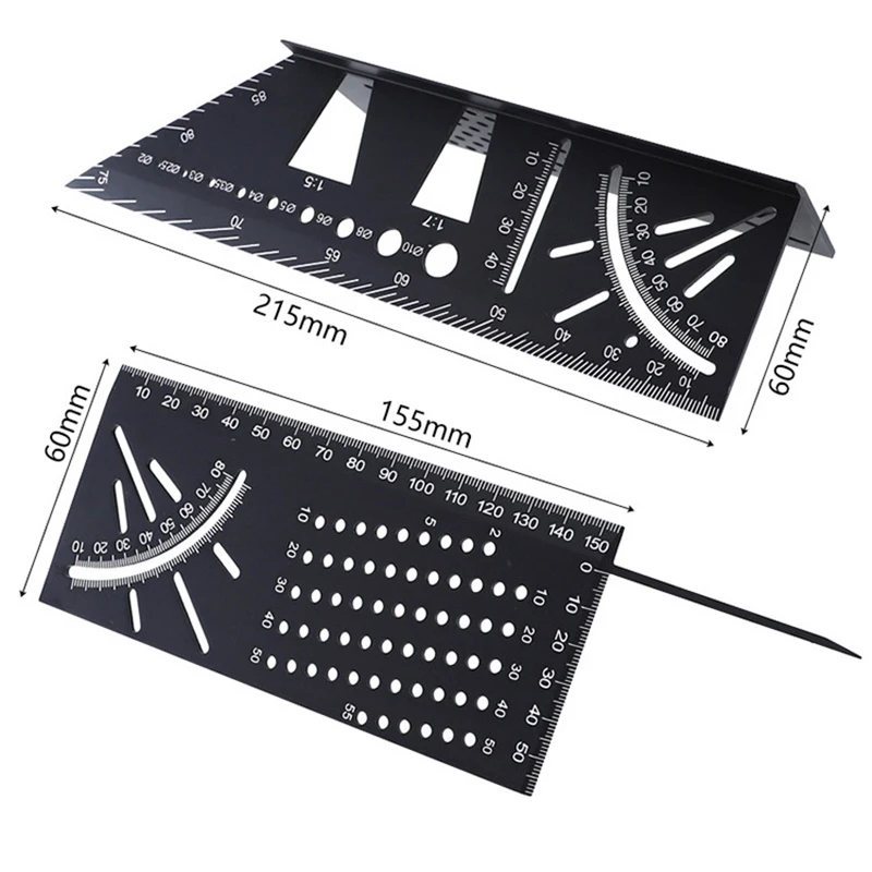 Black Aluminum Scriber Dovetail Marking Template Vertical Angle Calibration Practical Guide Dovetail Marker Woodworking Tool