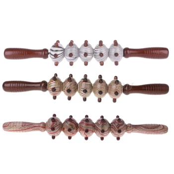 

1Pcss Wood Massage Stick Roller Massager tool Reflexology Hand Foot Therapy full Drop Shipping