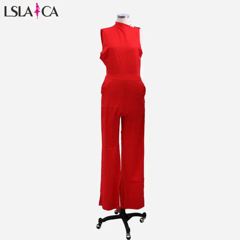 New women's hot sale jumpsuit shoulder sleeves solid color casual temperament commuter jumpsuit ladies skirt pants 2019 autumn