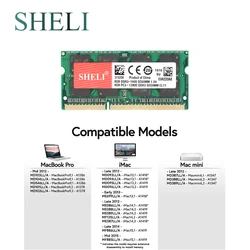 SHELI 8GB PC3-12800 DDR3 1600MHz SODIMM Memory RAM for APPLE MacBook Pro iMac Mac Mini