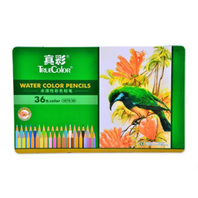 

ZHENCAI 4576-36 Water Soluble Colored Pencil 36 Color Lead Iron Box