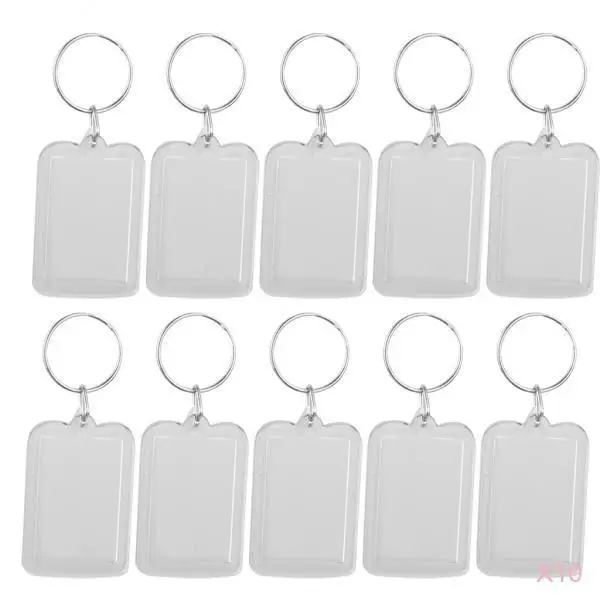 100x Photo Frame Keychain Blank Clear Acrylic Personalized Key Rings Souvenir DIY 100x Photo Frame Keychain Blank Clear Acrylic Personalized Key Rings Souvenir DIY