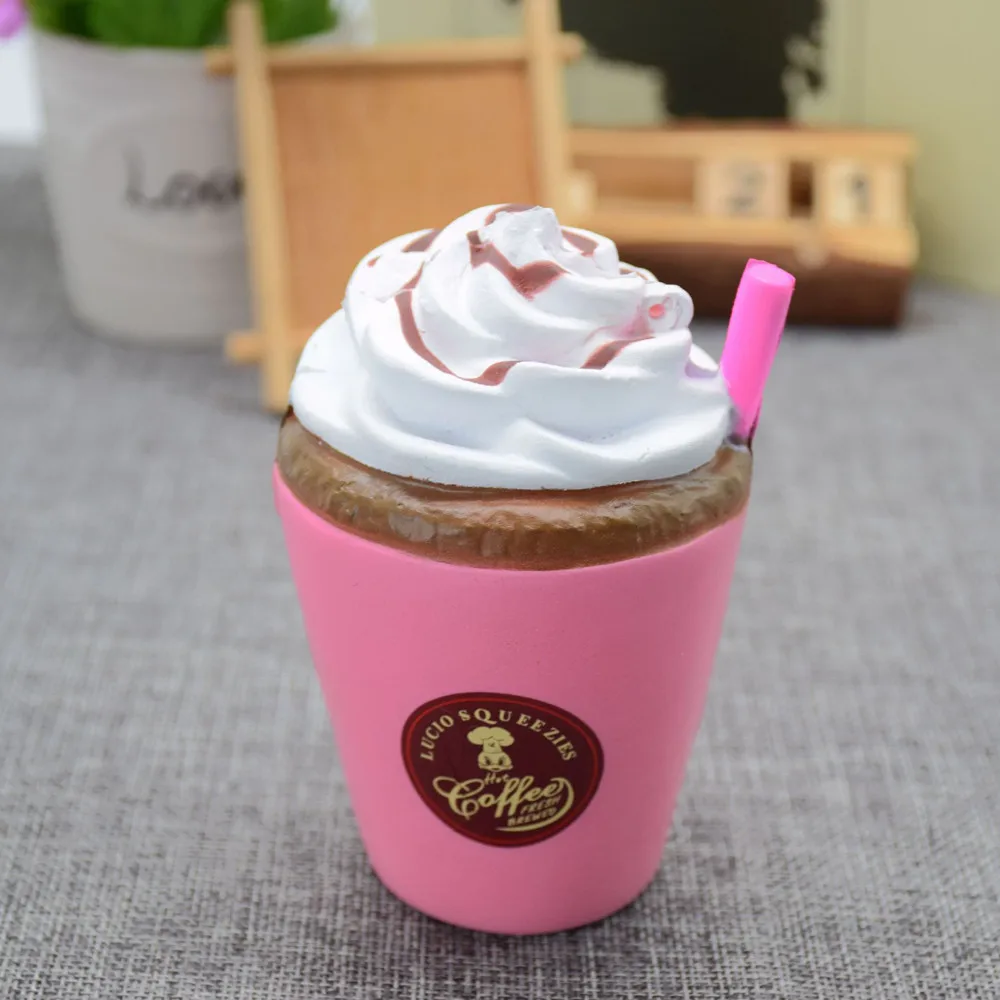 

Cute Cartoon Cup Cake Pendant Squish Toy Slow Rising Colossal Cup paste Soft Squeeze Stretchy Toy Gift Wholesale L1218