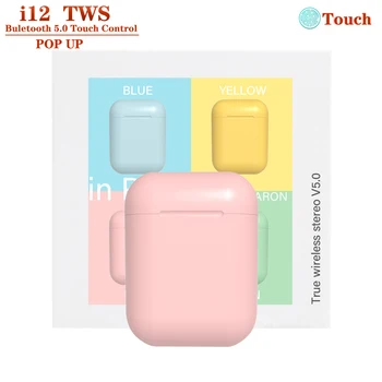 

Inpods 12 Wireless Headset Bluetooth 5.0 Original Touch Pop-up Mini i12 Earbuds inpods12 with Charging Box for Dorpshipping
