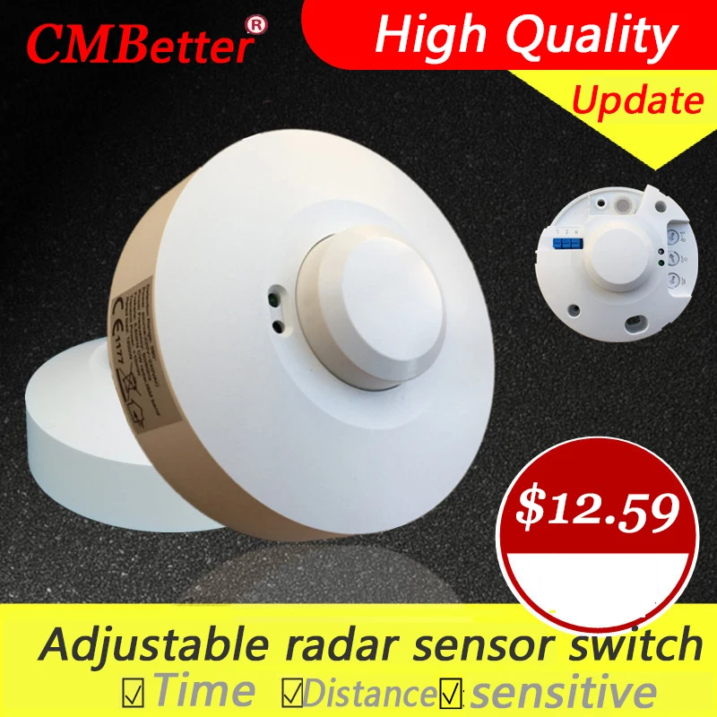 Newest 5.8GHz HF Systerm LED Microwave 360 Degree Radar Sensor Light Switch Ceiling light Occupancy Body Motion Detector (21)