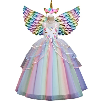 

Girls Dress for Baby Girls Embroidery Gown Long Princess Dresses Baby Birthday Cosplay Prom Party Dress Kids Girl Clothes