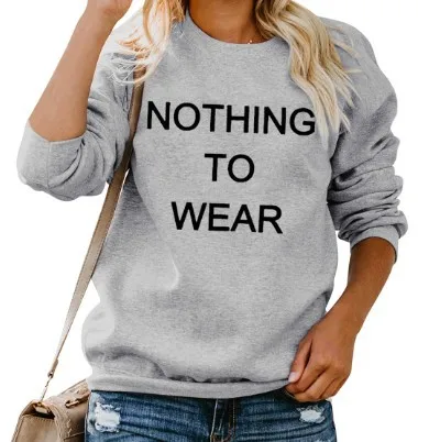 Женская флисовая толстовка с капюшоном NOTHING TO WEAR на осень и зиму | одежда