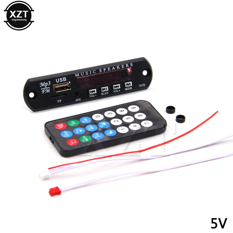 5V 12V MP3 WMA Decoder Board MP3 Player Car Audio USB TF FM Radio Module Remote Control For Car Accessories