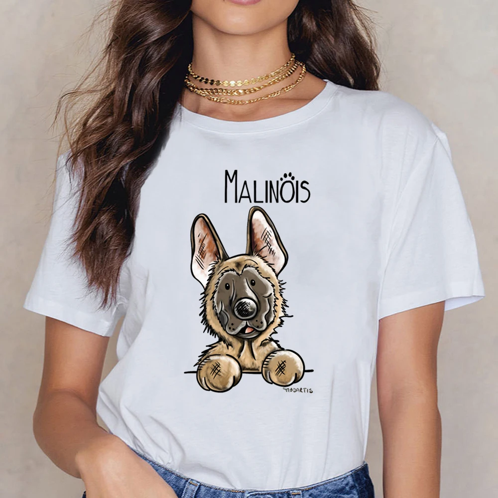Топы Футболка Для женщин милые Malinous и собаки из мультфильма подарок базовое
