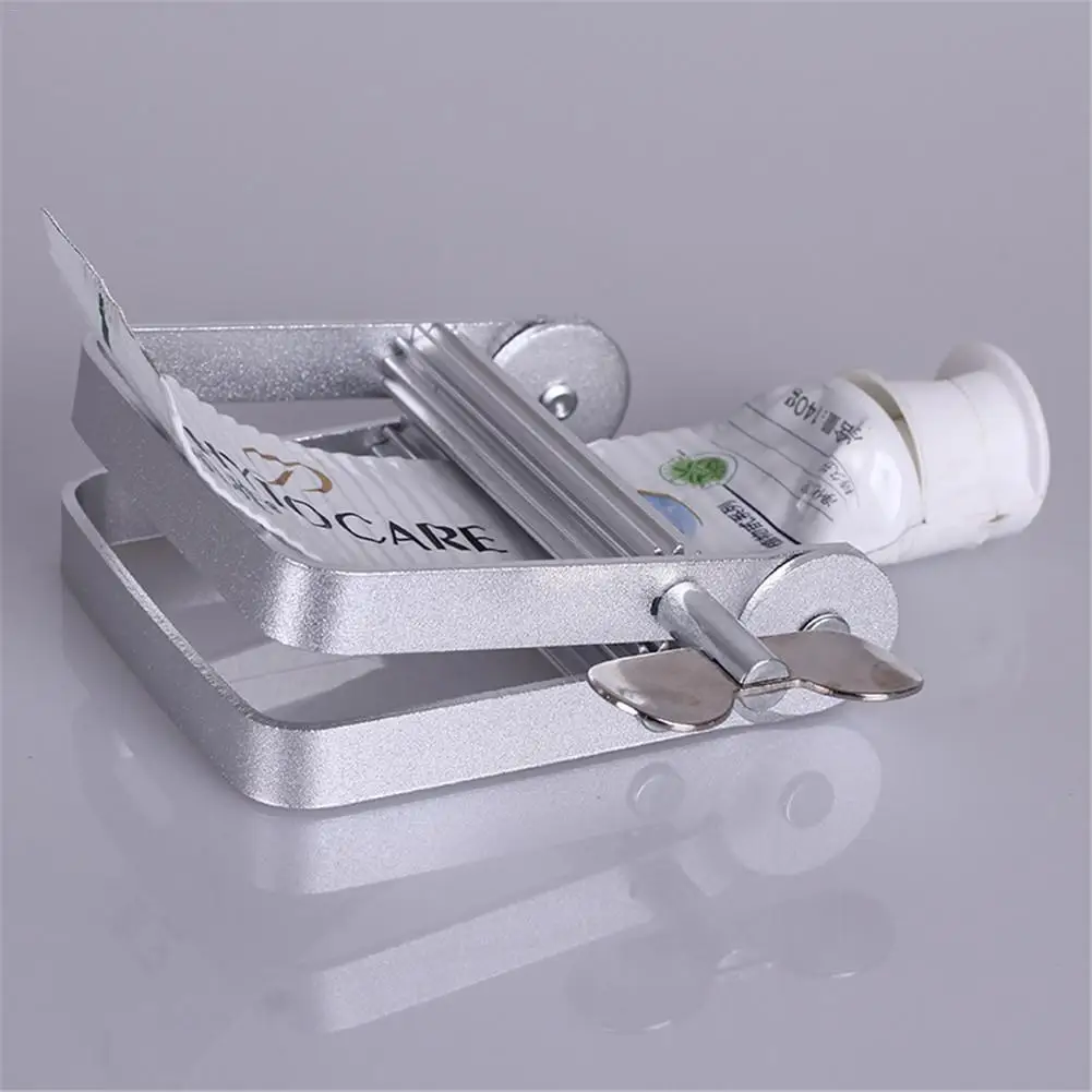 Toothpaste Squeezer Stainless Steel Lazy Toothpaste Dispenser Tube Squeezing Tools Hair Color Dye Cosmetic Squeezer Tube Wringer