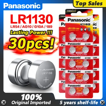 

30pcs/lot Panasonic 1.5V AG10 LR1130 Coin Cell Battery Batteries LR 1130 Alkaline AG10 389 LR54 SR54 SR1130W 189 LR1130 Button