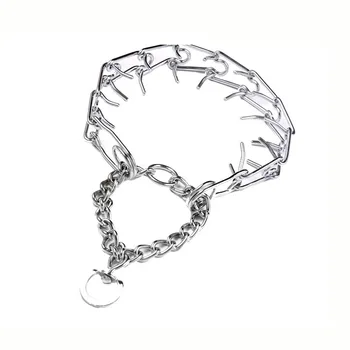 

Training Dog Collar Silver Iorn Chrome Alloy Walking Adjustable Dog Chain Round Head Personalized Pet Collar Product Martingale